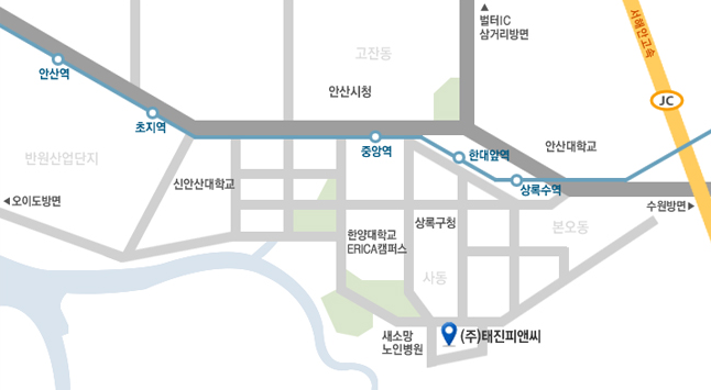 (주)태진피앤씨 위치 안내